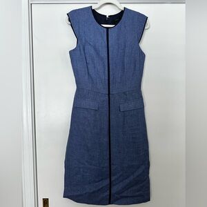 J. Crew Blue Sheath Sleeveless Midi Dress - 6T